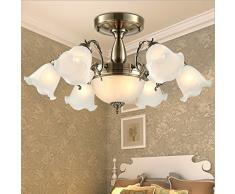 Ottone antico in stile europeo plafoniera soggiorno lampade ristorante minimalista camera da letto caldo lampada lampada da soffitto, 5 red bronze, Without light