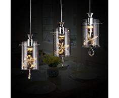 Xh&Yh Lampada LED Creative Design moderno Semplicità sospensione lampadario di cristallo di vetro