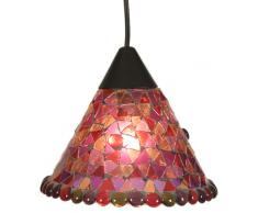 Näve 664001 Lampadario a mosaico à 19 cm, Colore Rosso