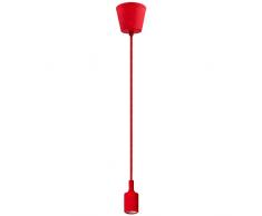 Portalampada E27 Lampadari Sospensione Lampade a Sospensione Lampada Silicone Rosso Moderno Lunghezza Totale 104CM di Enuotek