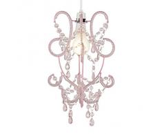 Lampada moderna a sospensione in rosa con gioielli acrilici - nello stile lampadario