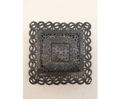 Applique da muro lampada lanterna quadrata in ALLUMINIO ART MAROCCO MOROCCAN ETNICO