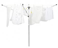 khp Professional Premium biancheria ombrello per uso quotidiano con spesso 50 m Clothesline. Stendibiancheria facile da aprire e regolabile in altezza + Ampia distanza il Lino. Solida biancheria Schermo anche in caso di vento con fondo Tassello per pali.