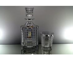 Bohemia Whisky – Set di 6 Bicchieri da Whisky + Caraffa in cristallo al piombo Blade