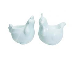 Quid 5084482 - Servizio da 6 portauova a forma di gallina, in porcellana, dimensioni: 9 x 31 x 8,1 cm, colore: Bianco
