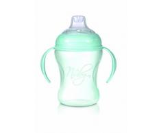 Nuby Natural Touch NT69002 - Bicchiere in polipropilene con manici, Beccuccio antigoccia in silicone, 240 ml, mesi 6+