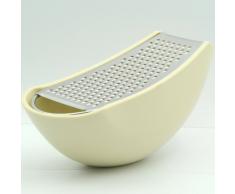 A di Alessi AARU01 WI Parmenide Grattugia con Raccoglitore in Resina Termoplastica, Bianco Avorio e Acciaio Lucido