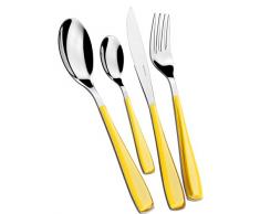 Bugatti, EZ6U - 057F00, Set di posate Essenza, 4 pz., in SAN e acciaio, 16 x 23 x 3 cm, Giallo (gelb)