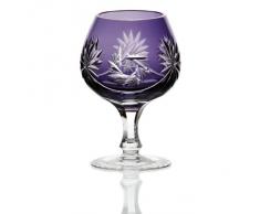 Bicchiere da cognac, bicchiere cristallo, bicchiere da degustazione, collezione "BUFFO", 13 cm, viola, cristallo al piombo (GERMAN CRYSTAL powered by CRISTALICA)