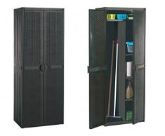 Gensini 127561 - Armadio Mobile Alto Con Vano Scopa Sile Rattan 65X45X172