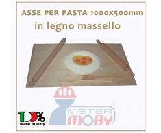 3legno Asse Da Pasta Legno Massello Tavolo Spianatoia Stendipasta 100X50X2 Made Italy