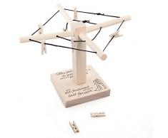 Stendibiancheria a ombrello mini in legno - Con incisione – Quando le persone sono speciali – Motivo coppia – Idee regalo matrimonio – Confezione regalo originale