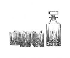 Royal Doulton, Set con decanter e bicchieri di cristallo, 7 pz., design elegante, Trasparente
