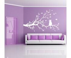 Adesiviamo Cat On Tree L Adesivo Murale, PVC, Nero, 120 x 48 cm