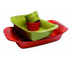Quid 2046009 - Pirofila rettangolare Rigatoni World Food Italia, in ceramica, colore: verde, 42 x 25 cm