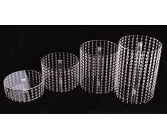 Alzata per torte per matrimonio, 4 piani, in Plexiglas con barra in alluminio, Ø 28 cm