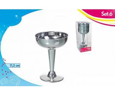 Set 6 coppe gelato plastica silver