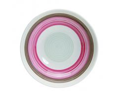 Quid 7065068 Relax Cas Color 2 - Servizio da 6 piatti fondi, in ceramica, 18,5 x 20,3 x 5,7 cm, colore: rosa/marrone