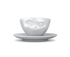 Fiftyeight - Tazzina per espresso, viso sorridente, colore bianco