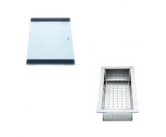 Blanco, Set per lavello cucina, incl. scolastoviglie e piano tagliere zur Line Zerox und Claron, 517087