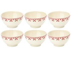 Quid Marguerite 2058057 ciotola in terracotta, 140 ml, Rosso/Bianco, 6 pcs