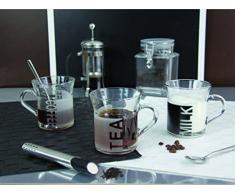 Quid 5080088 - Set di 6 tazzine da caffè in porcellana Sidamo, da 33,5 cl, colore trasparente