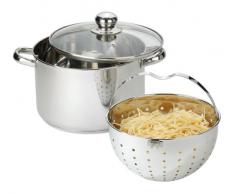 Beyond 12679 Beyond Casseruola in Acciaio Inox con Cestello Scolapasta Estraibile e Coperchio in Vetro