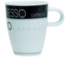 Novastyl 5084475 - Set di 6 tazzine da caffè, in porcellana, 8 cl, colore: nero/bianco