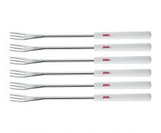 Spring 2890295906 - Forchettine da fonduta, mod. Basic, 6 pezzi, colore: bianco