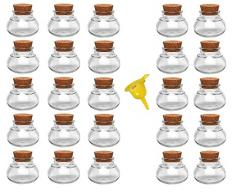 Viva-haushaltswaren – 25 vasetti porta spezie 40 ml, Mini tappo bicchieri per ospite regali, spezie, ecc., con imbuto giallo