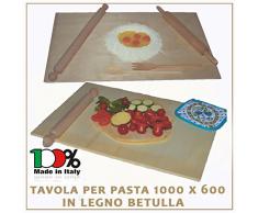 3legno Asse Da Pasta Legno Di Betulla Tavolo Spianatoia Stendipasta 100X60 Cm Made Italy