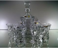Bohemia Whisky – Set di 6 Bicchieri da Whisky + Caraffa in cristallo al piombo