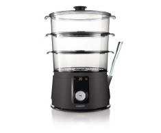 Philips HD9150/00 Vaporiera con Infusore di Aromi, 3 Cestelli, Ricettario, Capacità 9 L, Collezione Avance, Nero