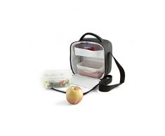 Quid - Go Lunch, Borsa termica porta-pranzo, incl. 2 contenitori, 22 x 13 x 22 cm, colore: Nero