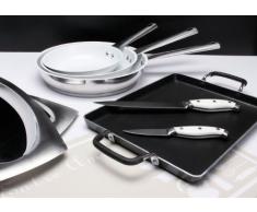 Quid My Club Friends 5738116 - Padella per friggere in acciaio inossidabile e ceramica, colore: bianco, 28 cm