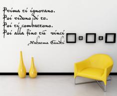 Adesiviamo Mahatma Gandhi L Adesivo Murale, PVC, Nero, 90 x 54 cm