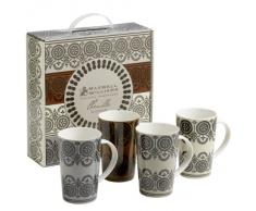 Maxwell & Williams Chenille Tazza GB, Set da 4, 400 ml, in Porcellana, Bicchiere da Caffè, Tè, XF0100