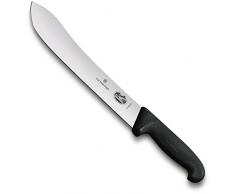 Victorinox 5.7603 - Coltello da macellaio, con lama rigida spessa Fibrox, nero, 20