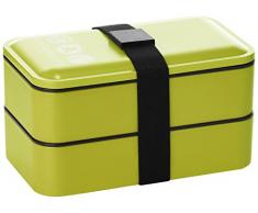 Lulu Castagnette - 5THS006LV - Bento, Set porta-pranzo, incl. borsetta, contenitore in plastica con posate, contenitore porta liquidi, Verde