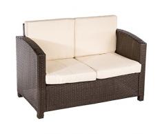 Ultranatura Set Lounge in polyrattan della serie Palma da 5 pezzi / tavolo + 4 poltroncine incl. cuscini