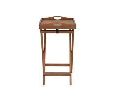 greemotion - tavolino con vassoio Borkum – tavolo pieghevole con vassoio da portata - tavolino in legno di acacia – tavolino pieghevole in legno con funzione vassoio - mobili da giardino in legno per terrazze e balconi