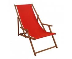 Sdraio legno sedia a sdraio, lettino da giardino Rosso Sedia a sdraio spiaggia sedia in legno massello mobili da giardino 10 – 308