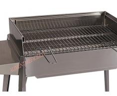 barbecue lisa acciaio inox carbonella cm 60 x 40 | barbecue giardino | terrazzo | campeggio | camper | camino
