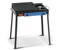 BARBECUE A GAS CON 1 PIASTRA IN GHISA RIGATA + 2 FORNELLI MODELLO COMBINATO ART 92
