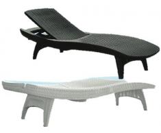 Lettino in resina effetto rattan Andracite cm. 197x75xH40
