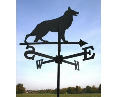 SvenskaV - Cane segnavento piccolo, in acciaio, 39 x 66 cm, colore nero