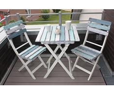 Set da balcone tavolo Shabby Design tavolino 2 sedie tavolo da giardino sedia da giardino per giardino terrazza balcone