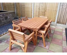 Set di mobili da giardino in legno. 'Tavolo e 6 sedie