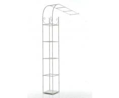 CLP Arco da giardino a metà cerchio SIMON con fissaggio a muro, grande + vari colori a scelta, in metallo, molto stabile e di lunga durata bianco antico 218 x 161 x 29 cm (H x L x P)