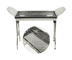 Barbecues Grills BBQ Griglia,Barbecue Rack Carbone Pieghevole per Picnic Riunione di Famiglia in Balcone e Giardino, Campeggio,in acciaio inox,70*33*74cm